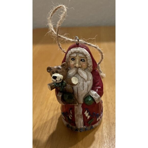Christmas Tree Holiday Alaska‎ Santa Ornament Folk Art Travel Memorabilia - Picture 1 of 4